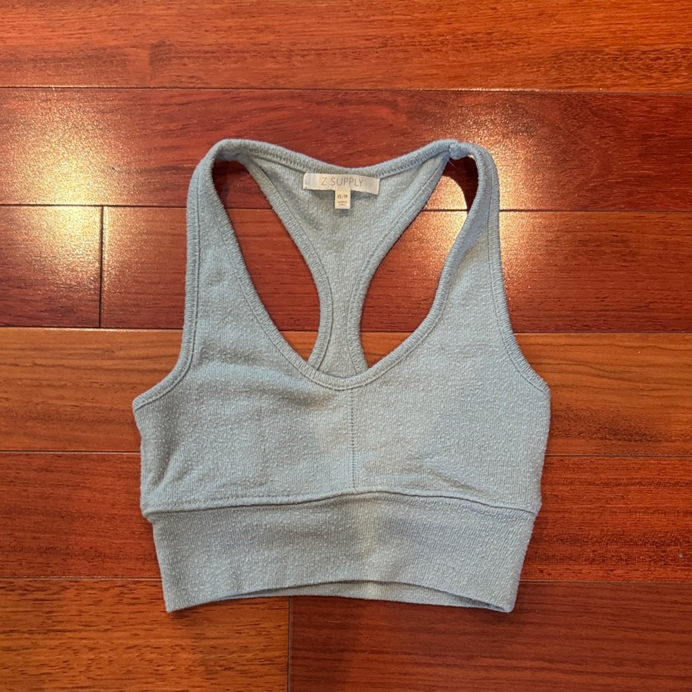 Z Supply Sky Blue Racerback Sports Bra